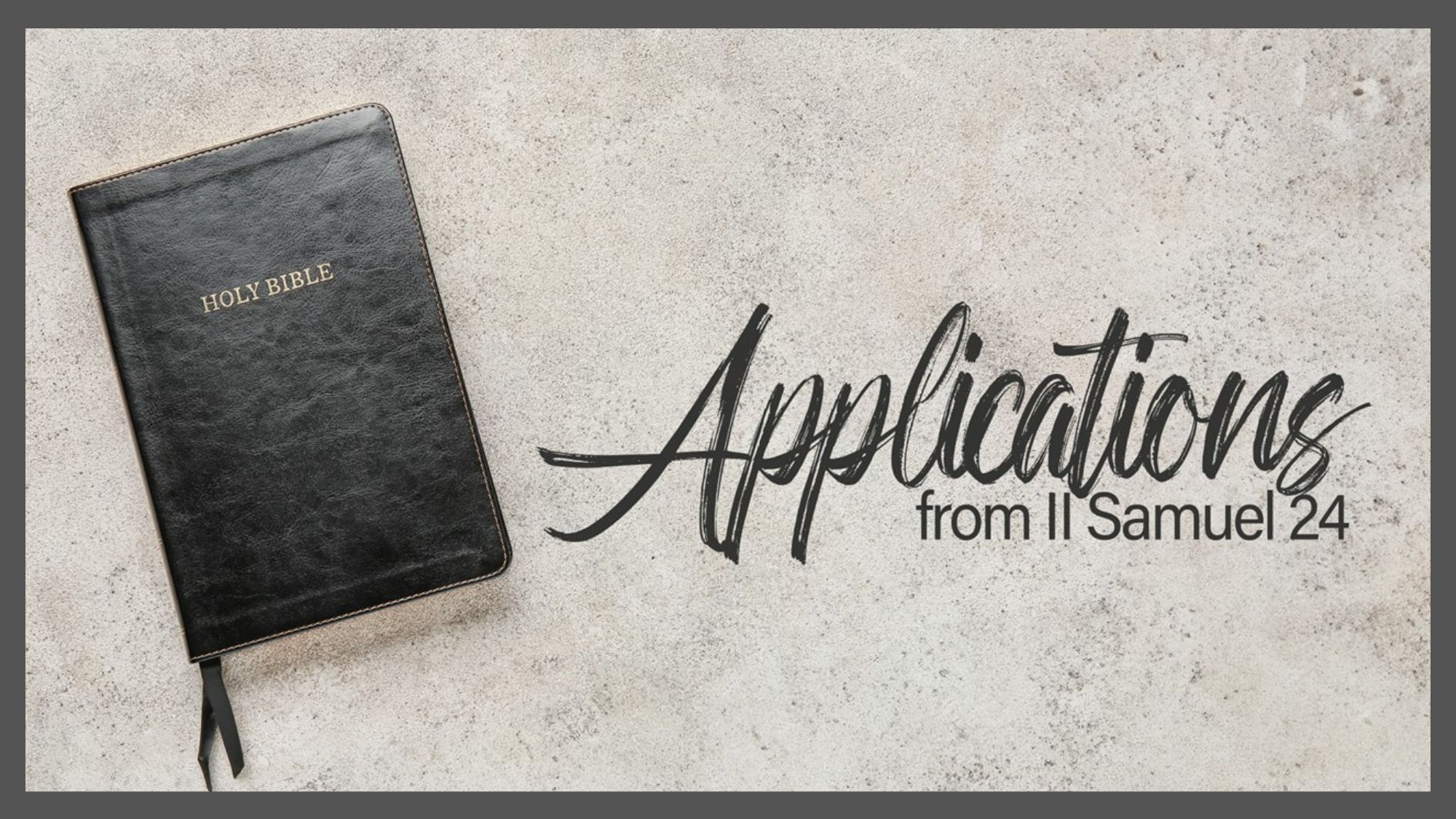 Applications from II Samuel 24